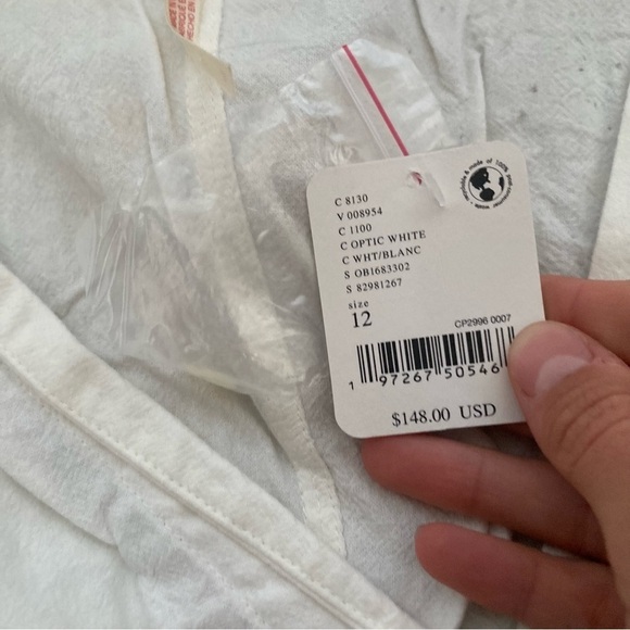 Free People Cassie Short Set White Sz 12 - Picture 8 of 15